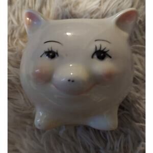 Vintage Piggy Bank Pig Ceramic Small 1950's Kitsch Rare